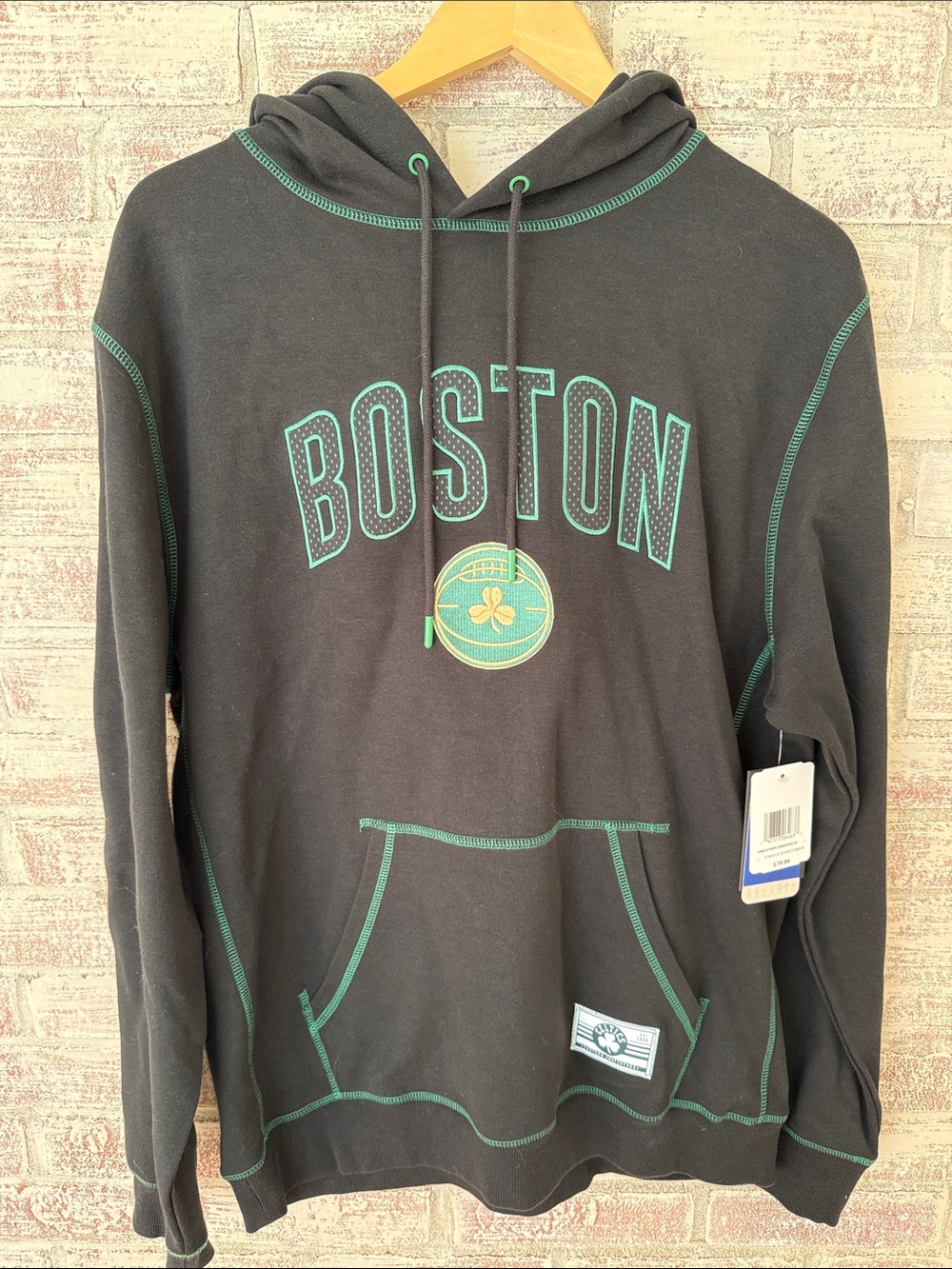 Celtics ☘️ New Era Black Hoodie with Green Boston Graphic